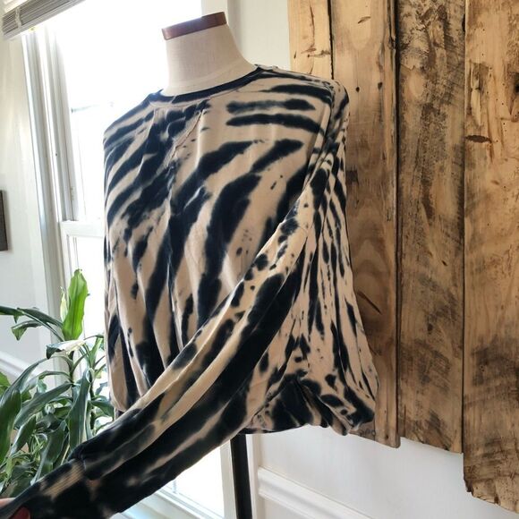 Young Fabulous & Broke Navy/Tan Tie Dye‎ Fleece Relaxed Sweatshirt Size Small - Picture 8 of 16